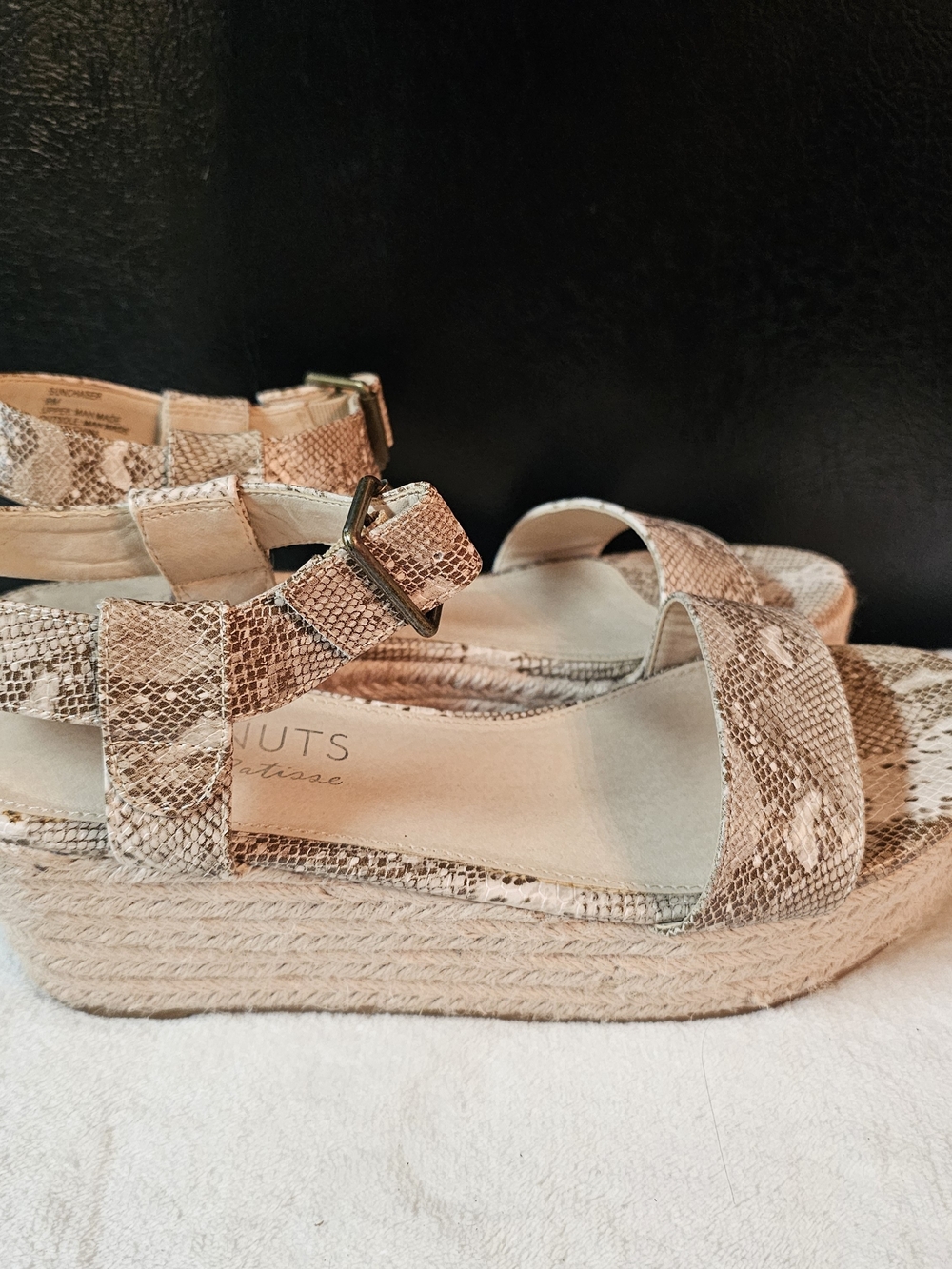 Snake-Print Platform Sandals Boho Women's Size 9 Coconuts by Matisse Tropical